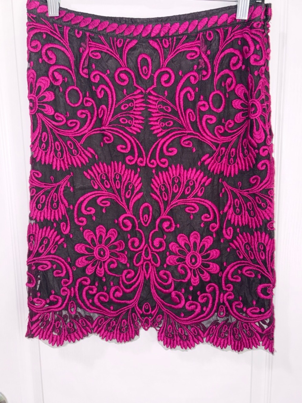 Anthropologie X Yoana Baraschi Whimsygoth Embroidered Floral Lace Overlay Skirt - Picture 6 of 10